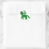 Green Sagittarius Archer Sticker — Earthy Fire  スクエアシール (バッグ)