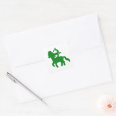 Green Sagittarius Archer Sticker — Earthy Fire  スクエアシール (封筒)