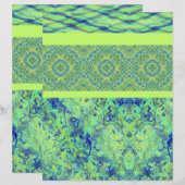 Green Sampler Scrapbook Paper 2-Sided Page (正面/裏面)