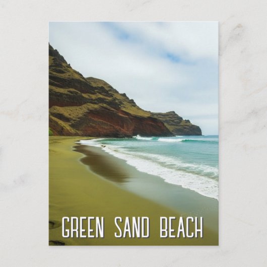 Green Sand Beach Hawaii Travel ポストカード (正面)