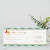 Green Santa Cheque Gift Voucher Card 招待状 (スタンド正面)