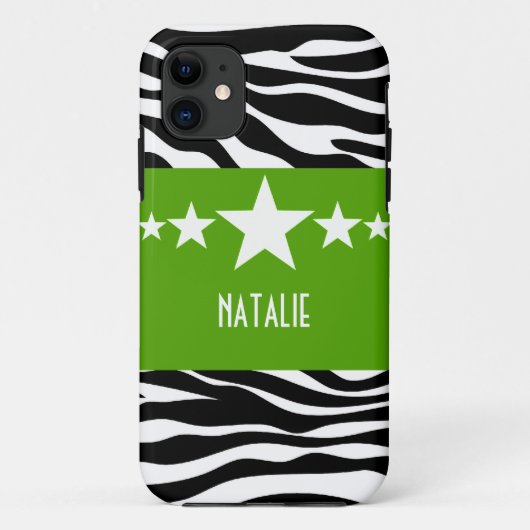 Green Sassy Star Zebra BT iPhone 5ケース Case-Mate iPhoneケース (裏面)