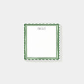 Green Scallop CUSTOM Chic Monogram Personalized ポストイット (正面)