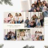 Green Script Merriest Christmas Five Photo Collage シーズンカード