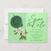 Green Seal Save the Wedding Date Invitation 招待状 (正面)