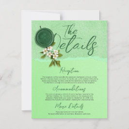 Green Seal Wedding Details Card 招待状