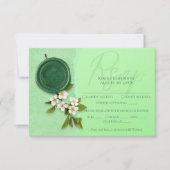 Green Seal Wedding Response Card 出欠カード (正面)