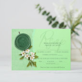 Green Seal Wedding Response Card 出欠カード (スタンド正面)