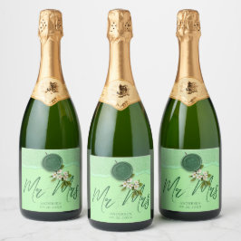 Green Seal Wedding Wine Label Sparkling Wine Labe スパークリングワインラベル