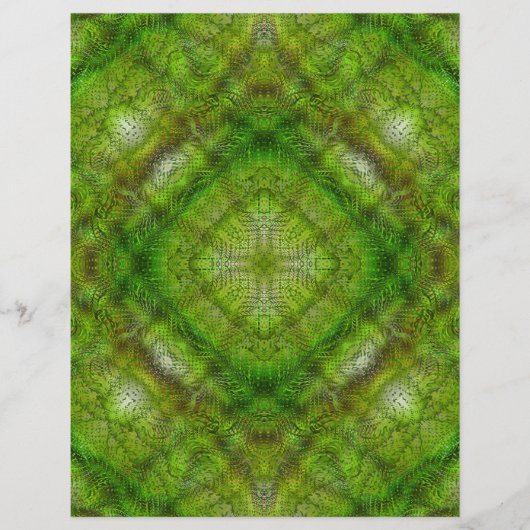 Green Serene Gardens Scrapbook Paper 2-Sided Page (正面)