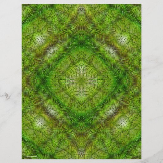 Green Serene Gardens Scrapbook Paper 2-Sided Page (裏面)