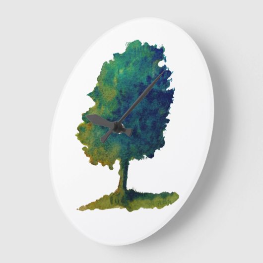 Green Shade Tree Large Clock ラージ壁時計 (傾斜)