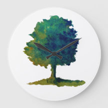 Green Shade Tree Large Clock