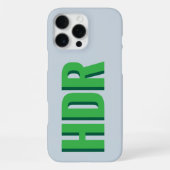 Green Shades Shadow Monogram pattern with Name iPhoneケース (裏面)