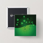 Green Shamrock Clover St Patrick’s Day Luck 缶バッジ (正面&裏面)