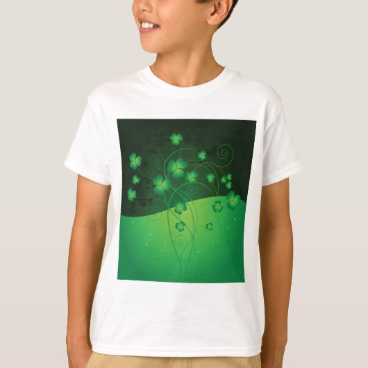 Green Shamrock Clover St Patrick’s Day Luck Tシャツ (正面)