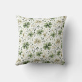 Green Shamrock Decorative Pillow | Irish Decor クッション (裏面)