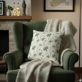 Green Shamrock Decorative Pillow | Irish Decor クッション