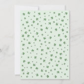 Green Shamrock Flamingo St Patrick's Day Party 招待状 (裏面)