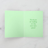 Green Shamrock Green Dots Weding Cards サンキューカード (内部)