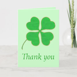 Green Shamrock Green Dots Weding Cards サンキューカード