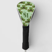 Green Shamrock Head Covers With Custom Monogram ゴルフヘッドカバー (正面)