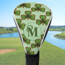 Green Shamrock Head Covers With Custom Monogram ゴルフヘッドカバー