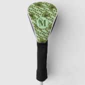 Green Shamrock Headcover With Irish Clovers ゴルフヘッドカバー (正面)