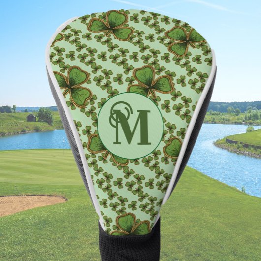 Green Shamrock Headcover With Irish Clovers ゴルフヘッドカバー
