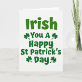 Green Shamrock Irish Card カード (正面)
