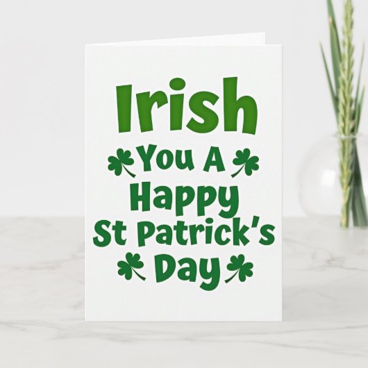 Green Shamrock Irish Card カード (正面)