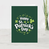 Green Shamrock Pattern Day Card カード (正面)
