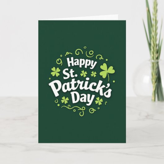 Green Shamrock Pattern Day Card カード (正面)