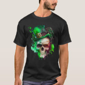 Green Shamrock Skull Irish Ireland St Patricks Day Tシャツ (正面)