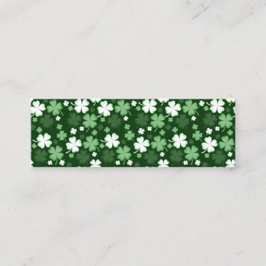 Green Shamrock, St. Patrick's Day Bookmark スキニー名刺 (正面)