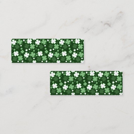 Green Shamrock, St. Patrick's Day Bookmark スキニー名刺 (正面/裏面)