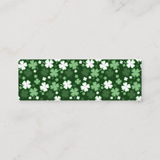 Green Shamrock, St. Patrick's Day Bookmark スキニー名刺 (裏面)