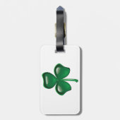 Green Shamrock Three-Leaf Clover ラゲッジタグ (裏面縦)