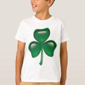 Green Shamrock Three-Leaf Clover Tシャツ (正面)