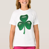 Green Shamrock Three-Leaf Clover Tシャツ (正面)