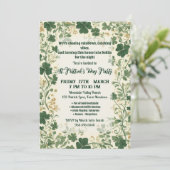 Green Shamrock Vines Funky Saint Patrick's Party  招待状 (スタンド正面)