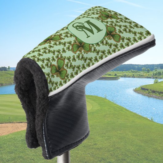 Green Shamrock Vintage Style Clovers Irish ゴルフヘッドカバー
