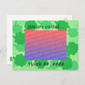 Green Shamrocksの写真結婚招待状はがき インビテーションポストカード (正面/裏面)