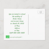 Green Shamrocksの写真結婚招待状はがき インビテーションポストカード (裏面)