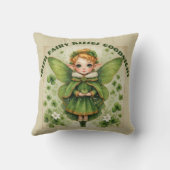 Green Shamrocks Irish Fairy Kisses Goodnight Baby クッション (裏面)