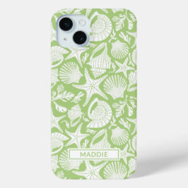 Green Shells Personalized iPhone 15 Miniケース