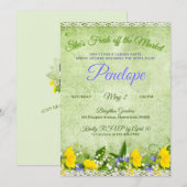 Green She's Fresh off the Market Garden Shower 招待状 (正面/裏面)