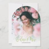 Green She's Tying the Knot Bridal Shower Photo 招待状 (裏面)