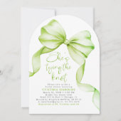 Green She's Tying the Knot Bridal Shower Photo 招待状 (正面)