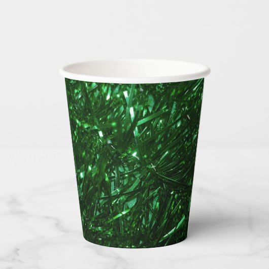 green shiny christmas tree leaves 紙コップ (裏面)